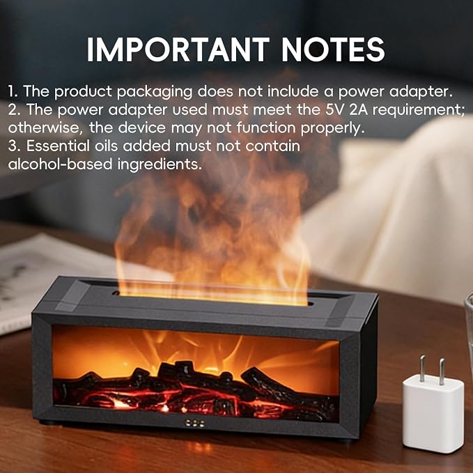 YALEDI Essential Oil Diffuser, 7 Colors Fireplace Flame Fire Oil Diffuser - Image 7
