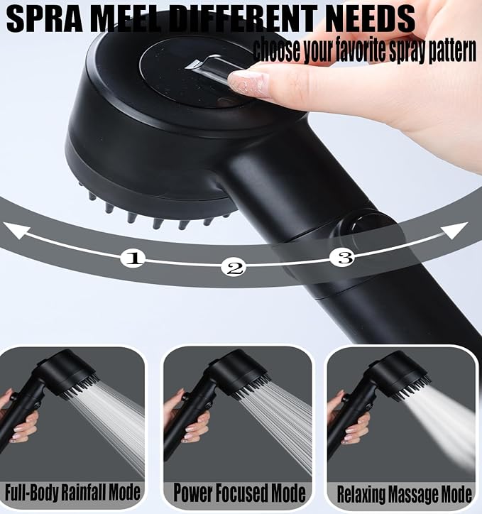 Shower Head with Handheld, Shower Heads High Pressure, High Flow Even with Low - Image 2