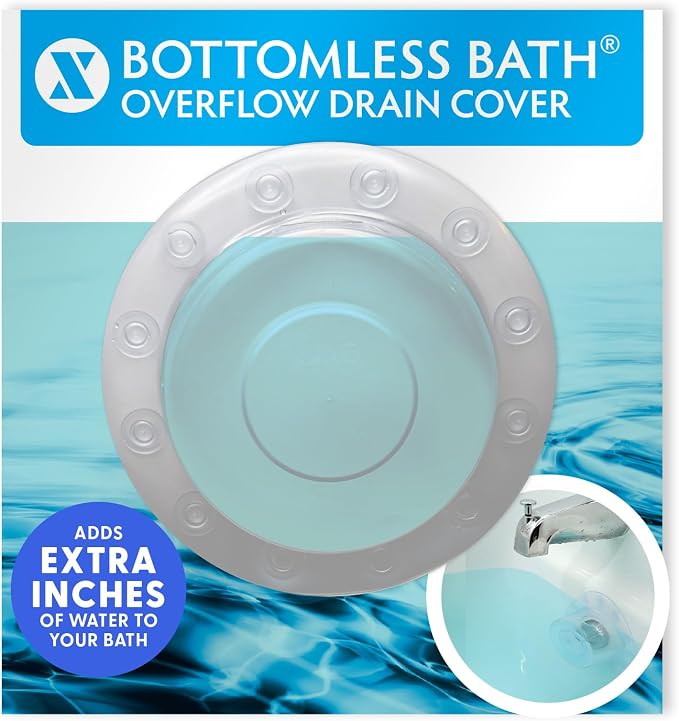 SlipX Solutions Bottomless Bath, Essential Overflow Drain Cover by SlipXSolutions