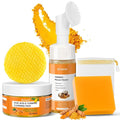 Turmeric Cleansing Pads 50 Pcs+Tumeric Soap Bar+Tumeric Face Wash by femani