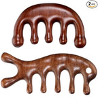 2 Pack Wooden Head Scalp Massager Comb, Scalp Massager Loc Comb Wooden Scalps by Unknown