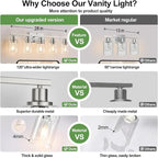 Indoi 5-Light Bathroom Light Fixtures, Brushed Nickel Bathroom Vanity Light - Image 4