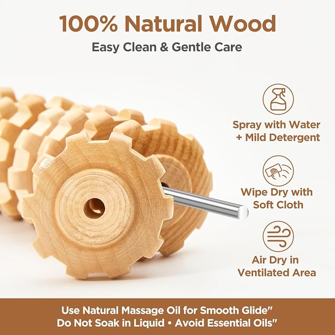 Wooden Cellulite Massage Roller - Image 6