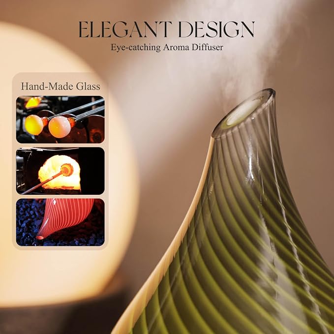 Porseme 150ml Essential Oil Diffuser Glass Color Changing Aroma Air Diffusers - Image 5
