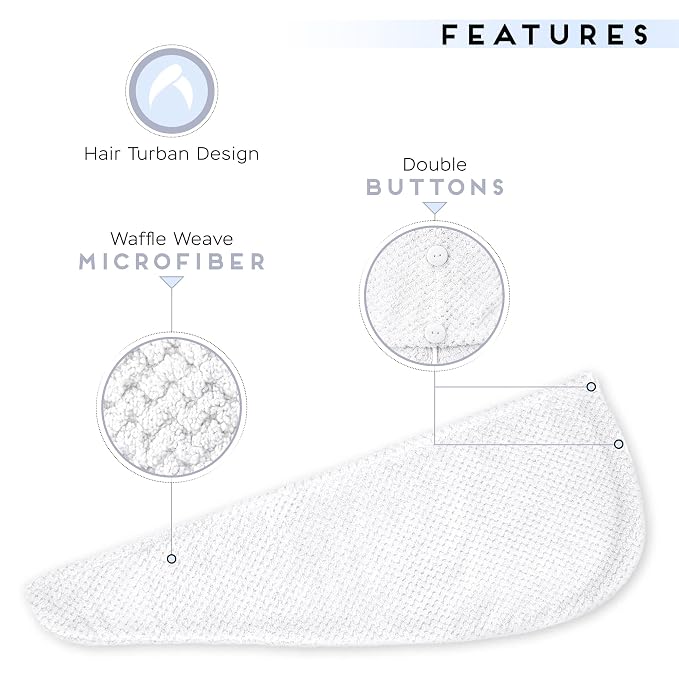 SimpleField 2 Pack Microfiber Hair Towel Wrap - Image 3