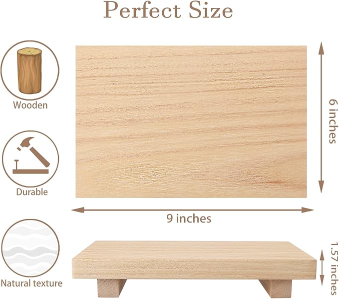 zoocatia Small Wood Tray Pedestal Stand Farmhouse Bathroom Decor Decorative - Image 6