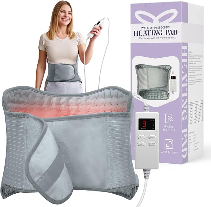 Heating Pad for Back, Upgraded Electric Heating Pad for Low Back Neck Shoulder by vilicert