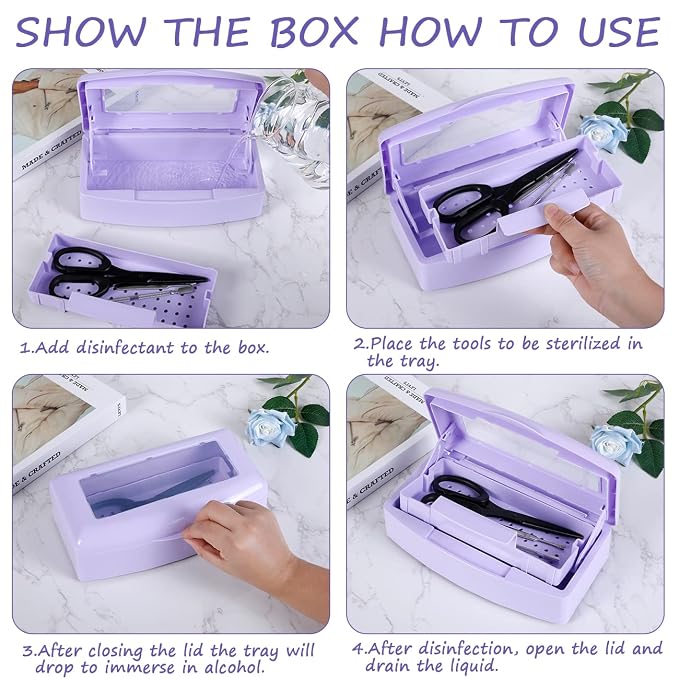 Gusnilo Nail Tool Sterilizer Box Disinfectant Jar Plastic Disinfectant - Image 6