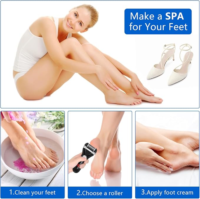 Electric Foot Callus Remover Kit, Elmchee Rechargeable Pedicure Tools Foot Care - Image 7