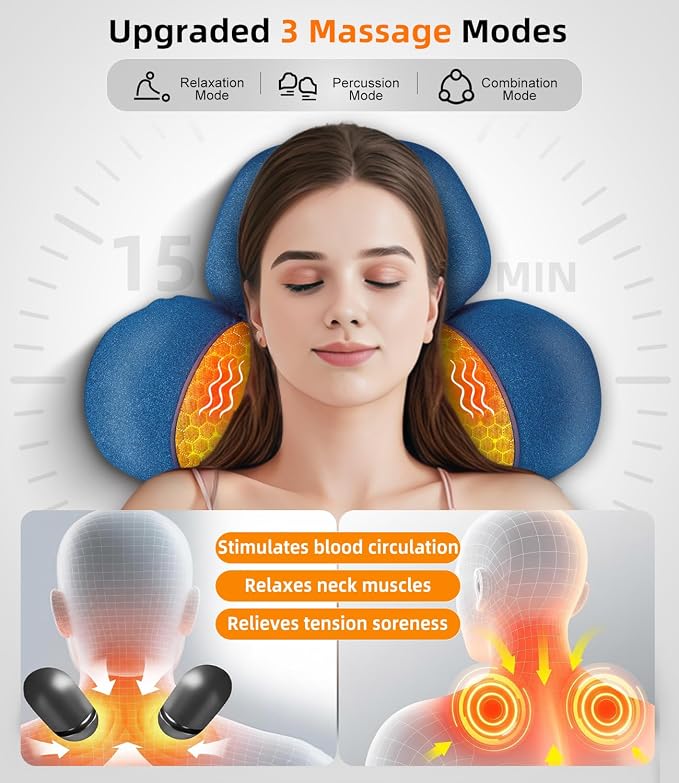 Upalled Neck Cervical Pillows, Rechargeable Neck Massager Cervical Pillows Neck - Image 4
