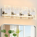 Modern LED Bathroom Light Fixtures Dimmable 4-Light Chrome Vanity Light by NADOSAHomeLighting
