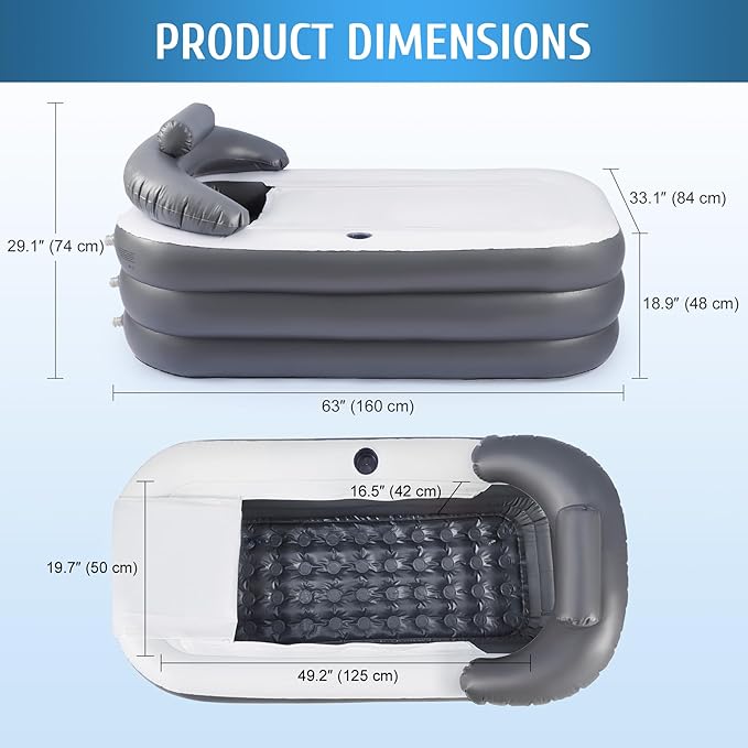 CO-Z Inflatable Bathtub With Electric Air Pump, Portable Tub With Blow Up Bath - Image 3