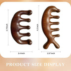 2 Pack Wooden Wide Tooth Hair Comb and Head Massage Tool - Image 7