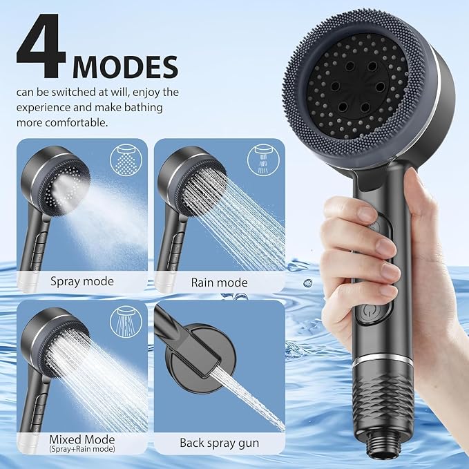 Filtered Shower Head with Handheld, High Pressure 3 Spray Showerhead with - Image 3