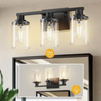 L LOHAS LED 3-Light Bathroom Vanity Light, 17 Inch Matte Black Bathroom Lighting - Image 7