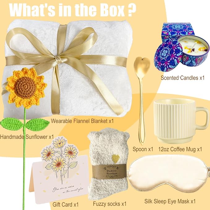 Gift Baskets for Women, Self Care Package, Sunflower Get Well Soon, Thinking of - Image 4
