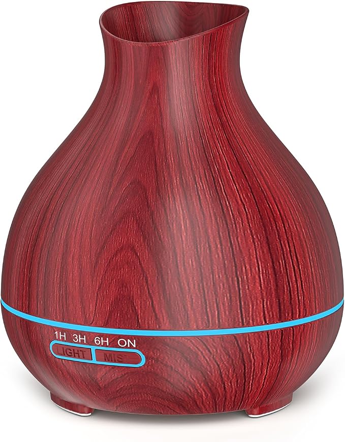 BZseed Aromatherapy Essential Oil Diffuser 550ml 12 Hours Wood Grain Aroma by BZseed+Diffuser