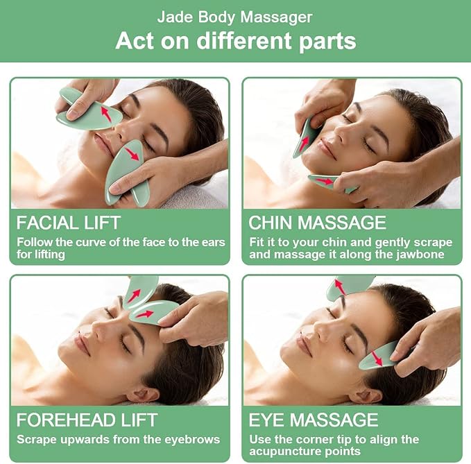 URAQT Gua Sha Massage Tool, Quartz Jade Stone Gua Sha Facial Tool, Face - Image 5