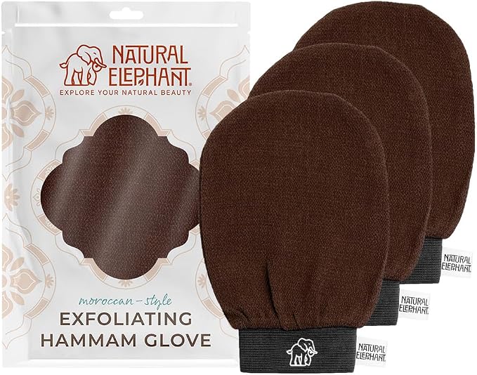 Natural Elephant Exfoliating Hammam Glove | Authentic Moroccan Kessa Body Scrub by NaturalElephant