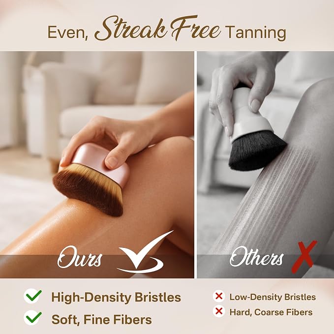 Streak-Free Kabuki Self Tanner Brush, Large Body Makeup Brush, Soft Dense Body - Image 3