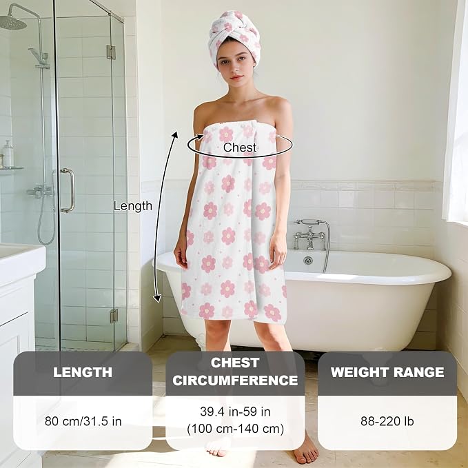 Absorbent Bath Towel Wrap Set for Women, Microfiber Shower Robe Body Towel - Image 3