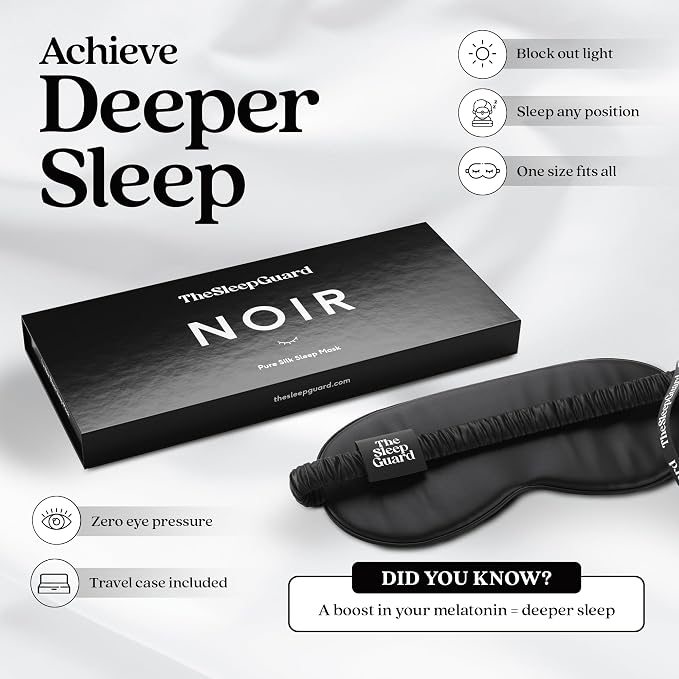 TheSleepGuard Pure Silk Sleep Mask Light Blocking Travel Essentials. Eye Masks - Image 3