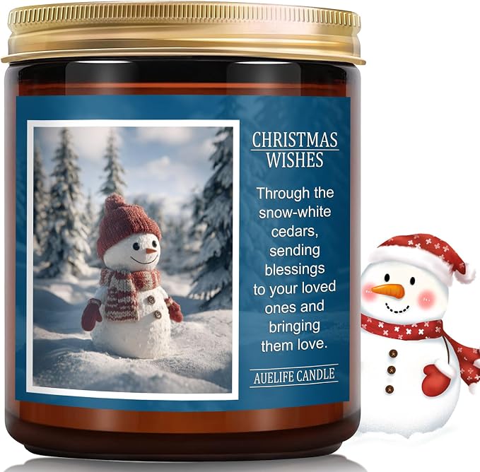 Christmas Candles | Christmas Wishes Scented Candle, Holiday Soy Wax Candles by Auelife