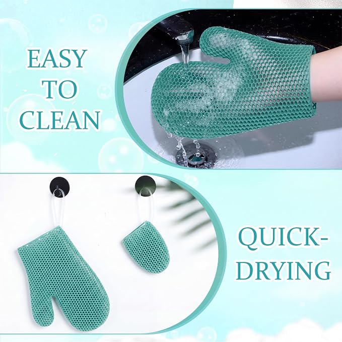 Karenhi 2 Pcs Honeycomb Exfoliating Glove Set Exfoliating Bath Mitt Honeycomb - Image 4