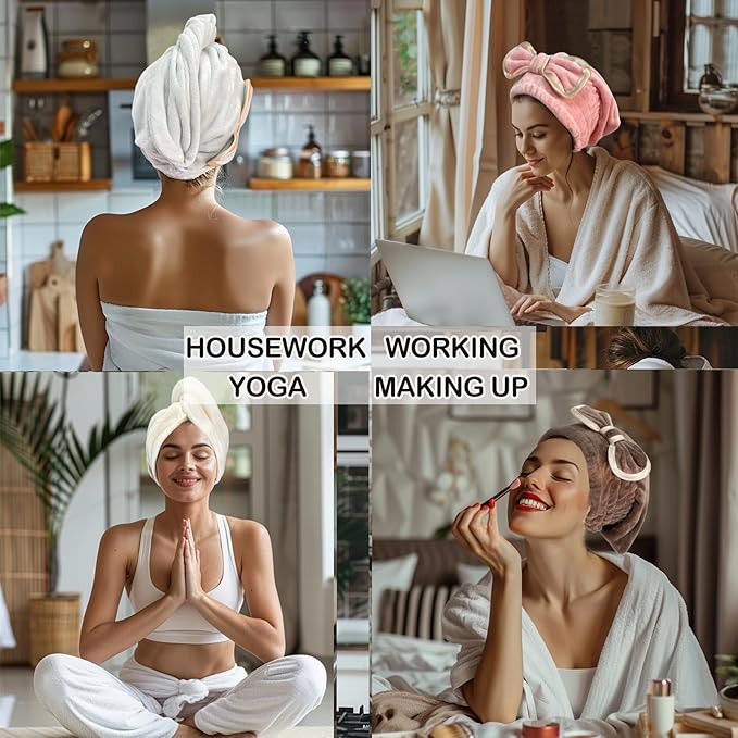 Jseng Microfiber Hair Towel Caps - Image 3