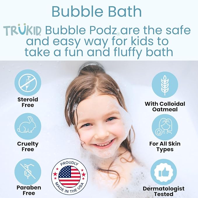 TruKid Bubble Podz Bubble Bath for Kids, & Babies, NEA-Accepted for Eczema - Image 4