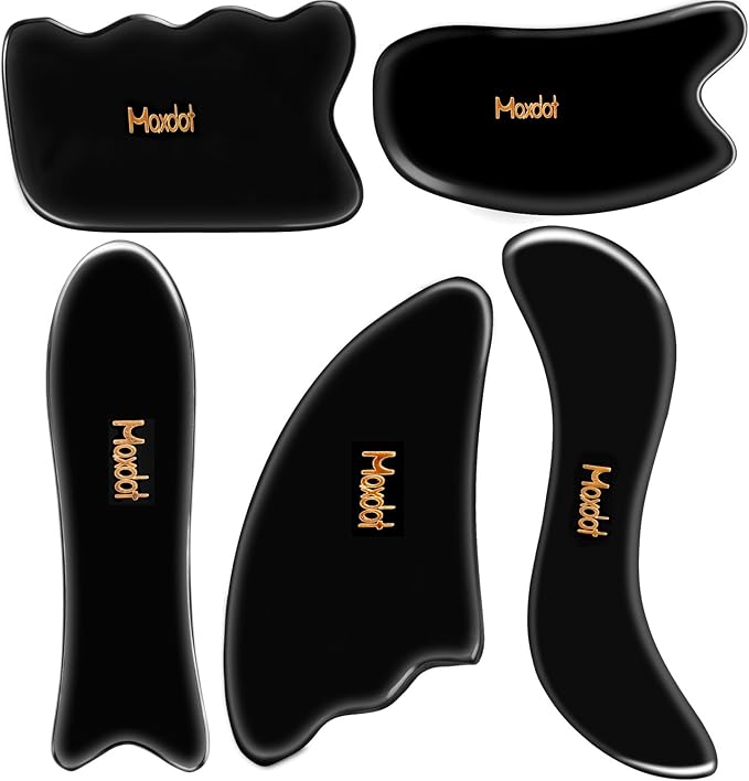 Maxdot 5 Pieces Gua Sha Massage Tools Set, Scraping Massage Tools Guasha Stone by Maxdot