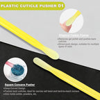 2Pcs Plastic Cuticle Pusher, Dual-end Dead Skin Nail Pusher, Gentle Plastic - Image 2