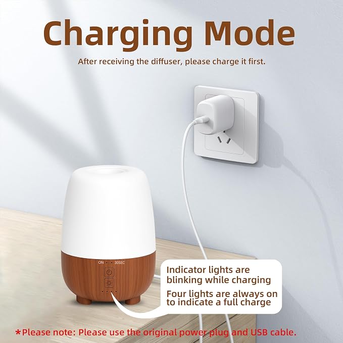 SEEDSEEL 150ML Rechargeable Battery Essential Oil Diffuser, Portable Cordless - Image 3