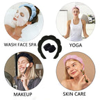 Spa Headband and Wristband Set for Women, Terry Cloth Sponge Headband for - Image 4