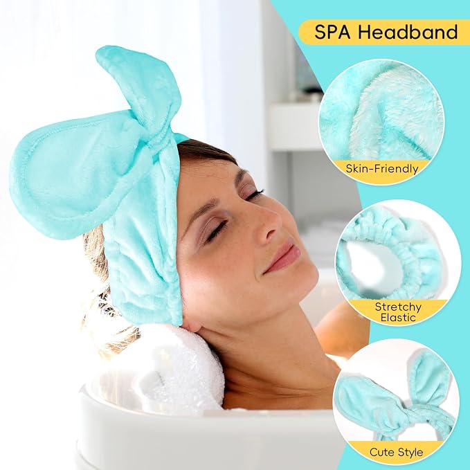my novel things Face Wash Headband Set Adjustable Makeup Hair Headbands - Image 5