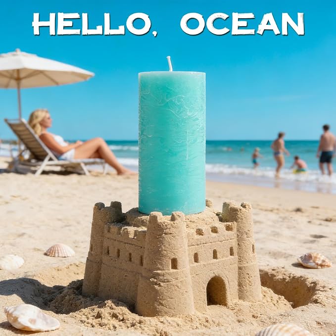 Ocean Breeze Scented Pillar Candle - Image 2