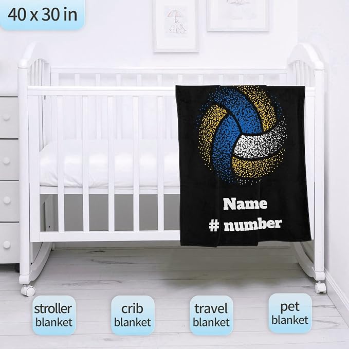 Custom Volleyball Blanket, Personalized Sport Throw - Image 3