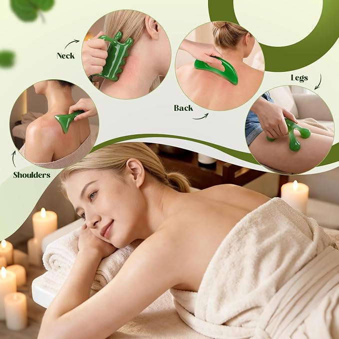Ceenna 7 Pcs Gua Sha Massage Tools Set - Image 4