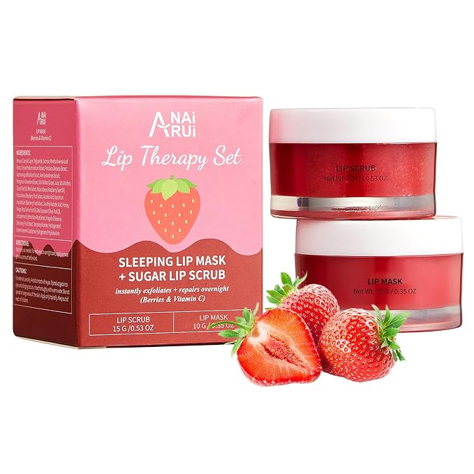 Lip Scrub & Lip Mask Set, Overnight Treatment Lip Care Products, Mothers Day - Image 9