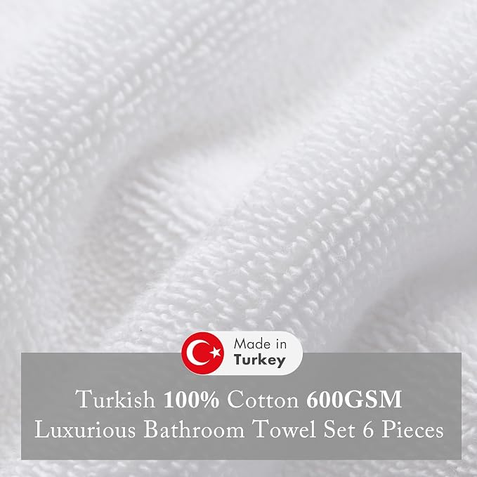 Madison Park Turkish 100% Cotton 600Gsm Luxury Premium Thick Soft Absorbent - Image 3