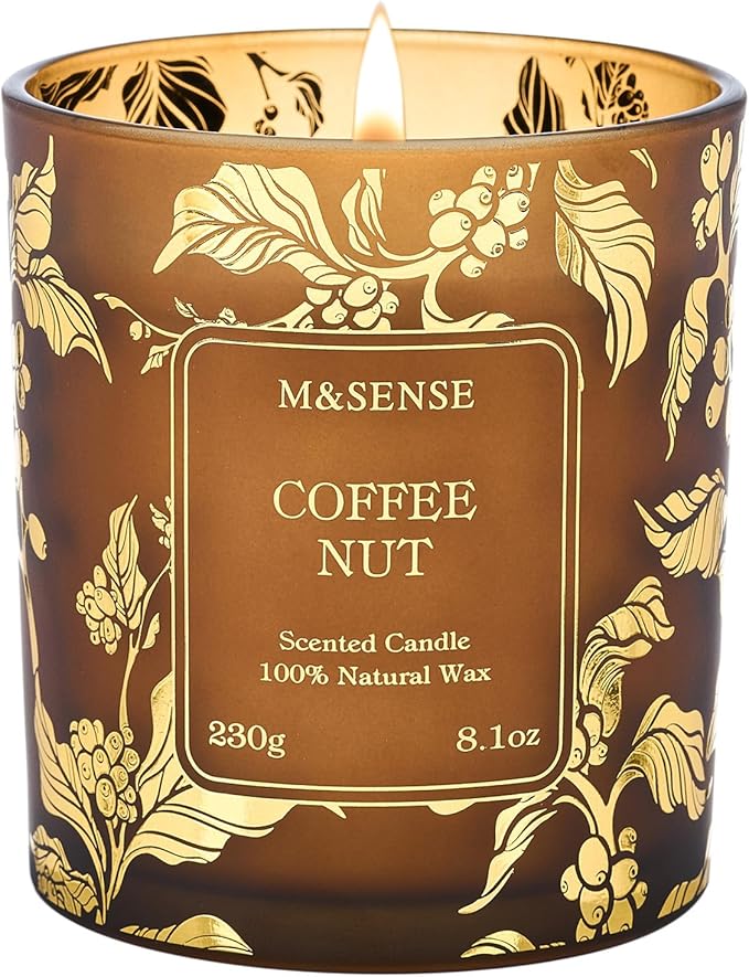 M&SENSE Coffee Nut Scented Vegan Soy Candles, No Toxin Naturally Scented by MSENSE