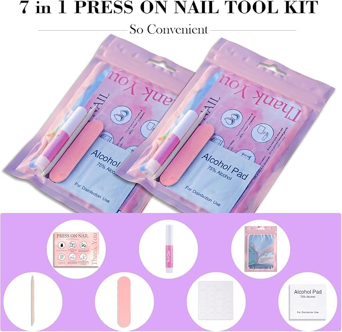 Disposable Nail Supplies Kits, Professional Manicure Press On Nail Tool Kit - Image 2