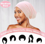 Sleep Cap Bonnet for Sleeping Black Women, Adjustable Cooling Ice Silk Lined - Image 2
