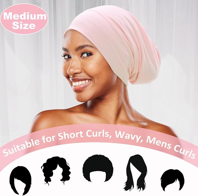 Sleep Cap Bonnet for Sleeping Black Women, Adjustable Cooling Ice Silk Lined - Image 2