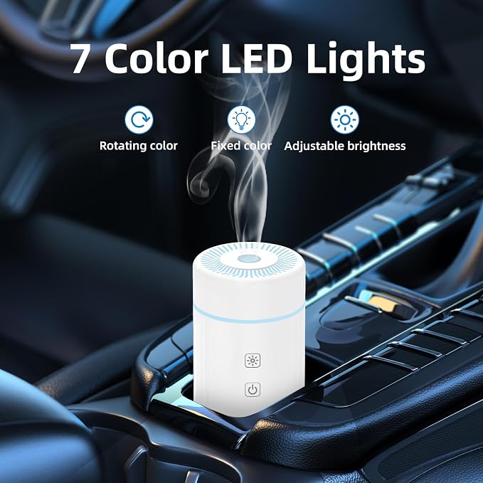 SEEDSEEL 100ML Car Essential Oil Diffuser, Rechargeable Battery Powered - Image 6