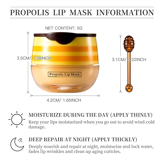 2 PCS Honey Lip Balm Pot, Honey Lip Mask, Hydrate & Moisturizing Skin Care - Image 2