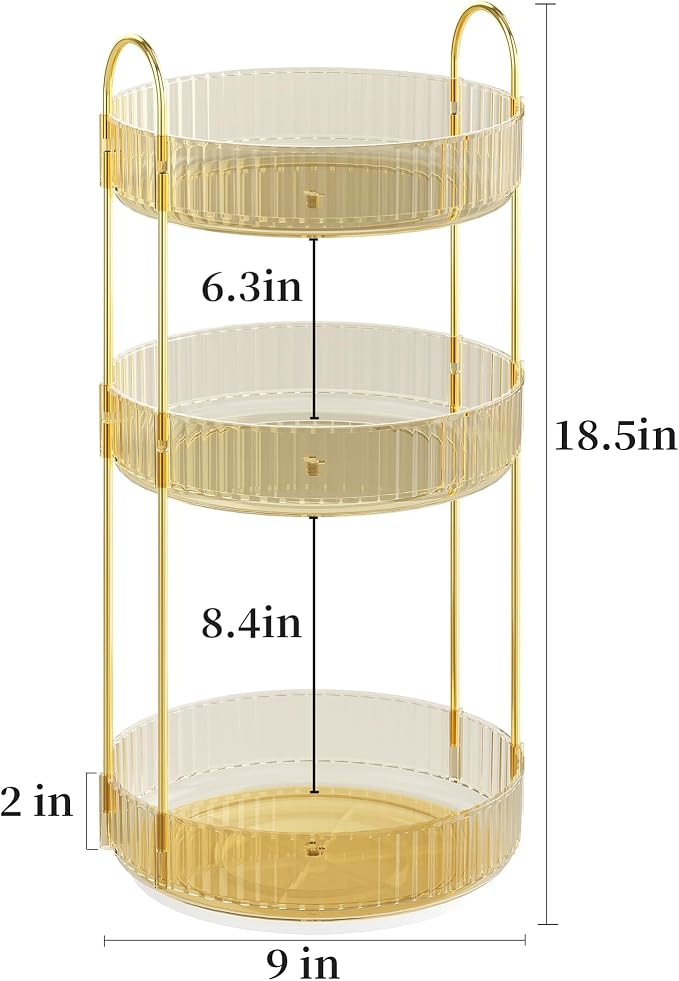 Rotating Makeup Organizer Countertop, Skincare Organizers, Spinning Perfume - Image 2