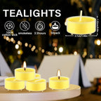 3.5-Hour 50Pack Citronella Tealight Candles, Outdoor and Indoor Summer Scented - Image 4