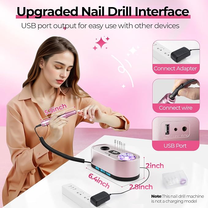 JOSGLOI 40000RPM Electric Nail File Drill Professional Kit, Drill Machine - Image 6