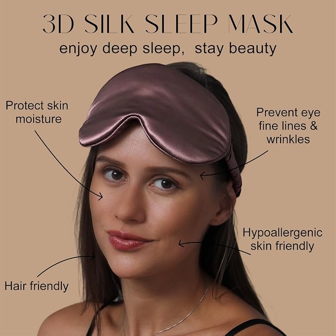 ZIMASILK Adjustable 22 Momme 100% Mulberry Silk Sleep Mask, Upgraded 3D - Image 3